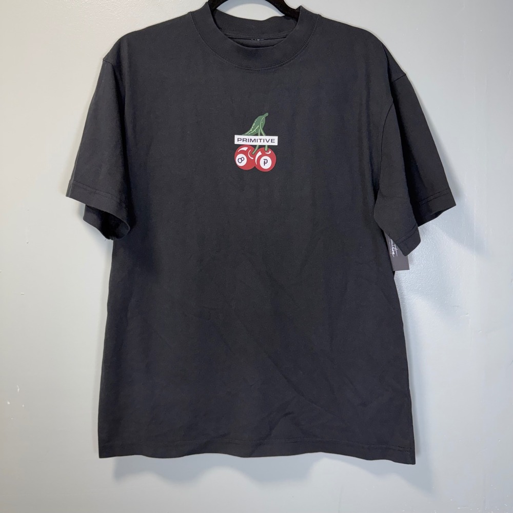 Primitive Skateboarding Mens‎ Cherry 8-Ball Graphic T-Shirt Black Small NWT